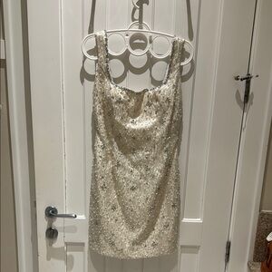 Sparkling Cream Sequin Dress